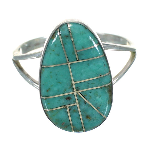 Southwestern Turquoise And Silver Jewelry Ring Size 6-3/4 YX70607